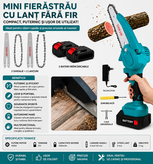 🔥70% REDUCERE🔥DOAR ASTĂZI🔥Mini Fierăstrău Electric Portabil